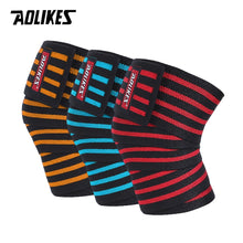 Load image into Gallery viewer, AOLIKES 1PCS 180*8CM Fitness WeightLifting Leg Knee Compression Straps Wraps Elastic Bandages Poverlifting Squats Training
