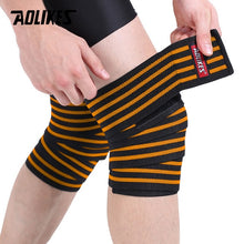 Load image into Gallery viewer, AOLIKES 1PCS 180*8CM Fitness WeightLifting Leg Knee Compression Straps Wraps Elastic Bandages Poverlifting Squats Training
