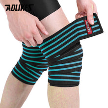 Load image into Gallery viewer, AOLIKES 1PCS 180*8CM Fitness WeightLifting Leg Knee Compression Straps Wraps Elastic Bandages Poverlifting Squats Training