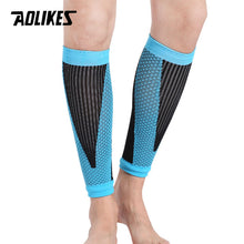 Load image into Gallery viewer, AOLIKES 1 Pair Shin Guards Soccer Football Protective Leg Calf Compression Sleeves Cycling Running Sports Safety shinguards