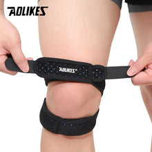 Load image into Gallery viewer, AOLIKES 1PCS Sports Kneepad Double Patellar Knee Patella Tendon Support Strap Brace Pad Protector Open Knee Wrap Strap Band